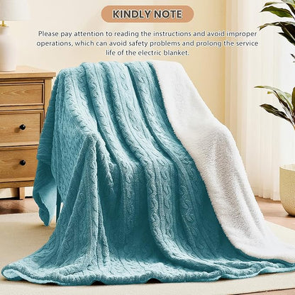 Homemate Electric Heated Blanket Full - 72"x84" Heating Bed Blankets Throw with 10 Heating Levels 8 Hours Auto Off Fast Heating Over-Heated Protection Ultra Soft Warm Flannel ETL Certified