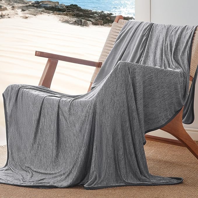 Bedsure Cooling Blanket for Hot Sleepers, Cold Throw Blanket for Sleeping Cool Summer Essentials for Kids Adults, Lightweight Thin Ice Bed Cooling Gifts with Rayon Derived from Bamboo, 50x70