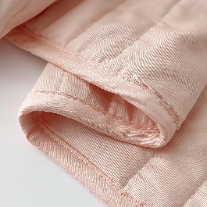 Baloo Weighted Blanket for Kids and Adults (Petal Pink - 9lbs 40"x60" - Mini Size) | Cooling & 100% Cotton Material | Machine Washable & Dryer Safe | with Glass Microbead Fill