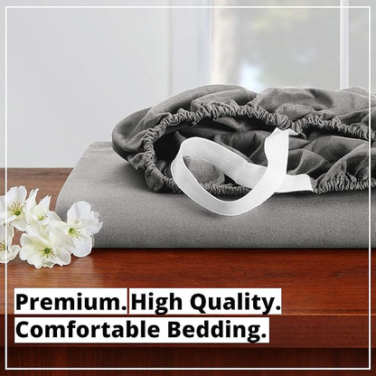 Empyrean King Fitted Sheet - Deep Pocket, Fits 14-16 Inch Mattress, Ultra Soft Microfiber, Fade & Wrinkle Resistant, Shrinkproof, Durable Sheet, Charcoal Grey