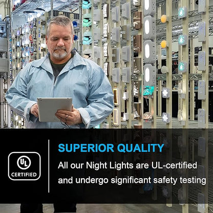 GE LED Night Light, Plug-in, Dusk to Dawn Sensor, Warm White, Ambient Lighting, Ideal Nightlight for Kids, Adults, Bedroom, Bathroom, Nursery, Hallway, Kitchen, 46478, 8 Pack
