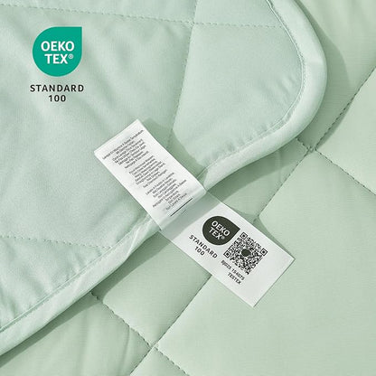 Cozy Bliss Cooling Throw Blanket for Hot Sleepers 50"x70", Q-Max 0.45 Cooling Comfort, Cold Blankets for Night Sweats Sleeping, Ultra-Cool Lightweight Breathable Summer Blanket for Couch Bed, Green