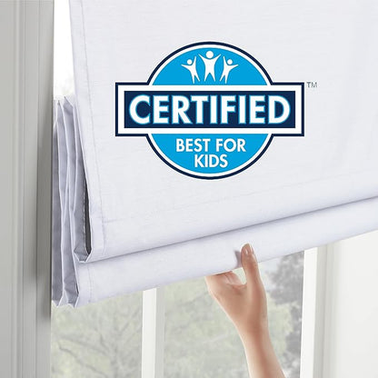 Eclipse Rozel 100% Blackout Window Roman Shade, 31 in Wide x 64 in Long, Cordless, Thermal and Noise Reducing Interior Shade Window Treatment for Home Privacy & Energy-Efficiency, Charcoal