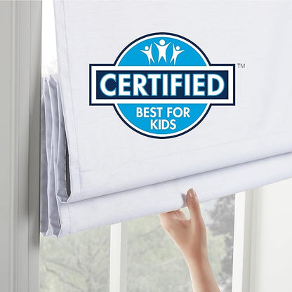 Eclipse Drew Roman Shades for Windows, Cordless 100% Blackout Shades, 23 in Wide x 64 in Long, Noise Reducing, Energy Efficient and Textured Solid Window Shades for Living Room, Bedroom, Smoke