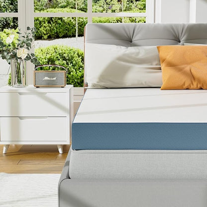 4 Inch Firm Mattress Topper Full Size, Memory Foam Mattress Topper Extra Support, High-Density Memory Foam Bed Topper for Pain Relief, with Removable Soft Cover, CertiPUR-US Certified
