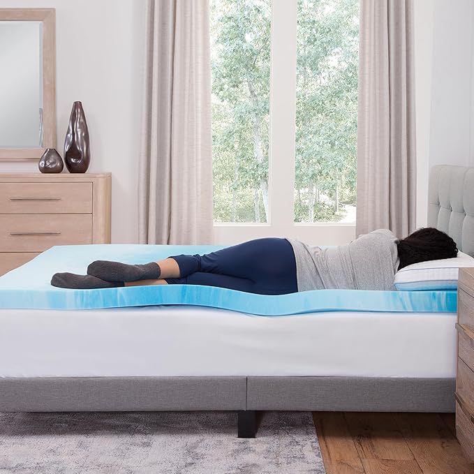 Vibe 3” Gel Swirl Memory Foam Mattress Topper, Twin XL