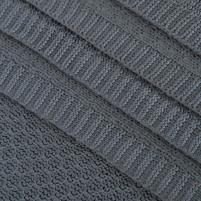 NTBAY Cable Knit Cooling Bed Blanket, Soft and Breathable Oversized Twin Bed Blanket 60x80 Inches Made from Rayon Derived from Bamboo for Bedroom, Travel, Dark Grey
