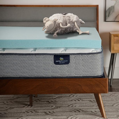 Serta ThermaGel Cooling, Pressure-Relieving Memory Foam Mattress Topper, 3 Inch, California King