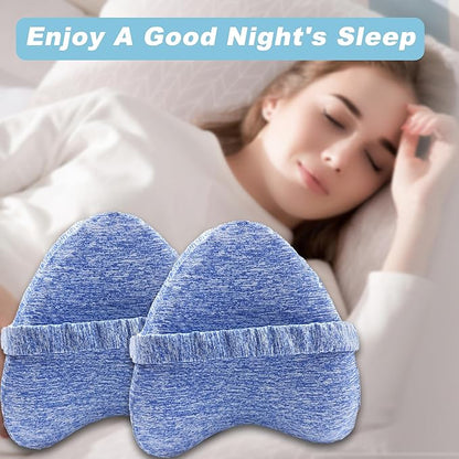 Replacement Pillowcase Pillow Cover with Elastic Strap for Contour Legacy Leg & Knee Foam Support Pillow-Cover ONLY (Blue, 2-Pack)