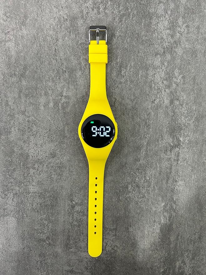 Vibrating Alarm Watch, Water Resistant Potty Training Wristband Rechargeable Medical Reminder Watch with Timer and 15 Daily Alarms (Yellow)