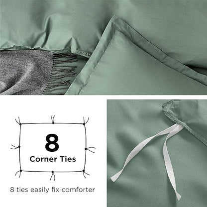 Bedsure Duvet Cover Full Size - Soft Double Brushed Bedding Set for Kids & Adults, Zipper Closure, 3 Pieces, Includes 1 Duvet Cover (80"x90") & 2 Pillow Shams, NO Comforter, Sage Green