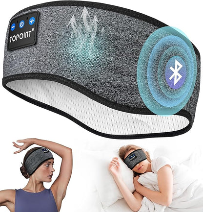 5.4, TOPOINT Sports Headband Earphones Sleeping Bluetooth Wireless with USB C for Women Men Sports Gifts Workout Jogging Yoga Insomnia Air Travel Meditation