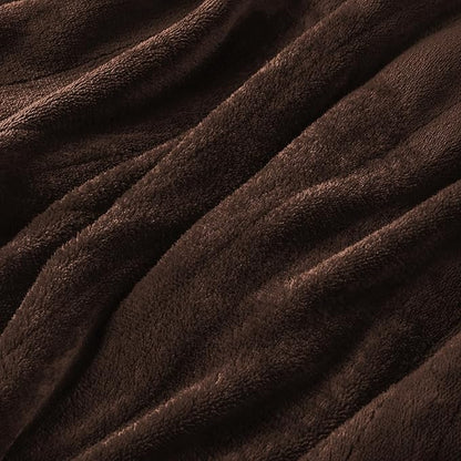 Electric Heated Blanket Queen Size 84"x90", Soft Plush Microplush for Bed, Dual Controllers & Heating Zones, 10Hs Auto Off & 5 Heating Levels, Machine Washable, Gifts for Family-Dark Brown