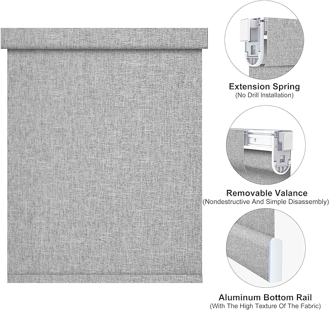 Bringnox No Drill Motorized Blinds with Remote,Blackout Windows,with Apple Homekit,Alexa,Google, with App,Voice Control Custom Size