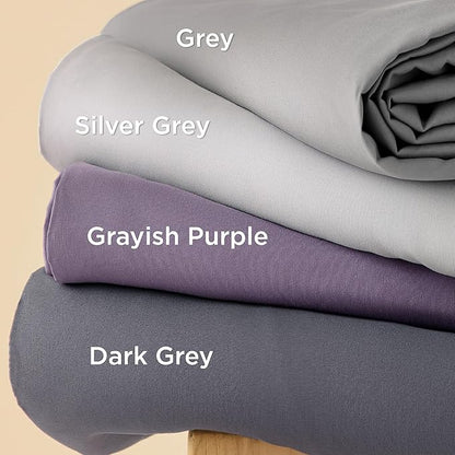 Bedsure Duvet Cover Full Size - Soft Double Brushed Bedding Set for Kids & Adults, Zipper Closure, 3 Pieces, Includes 1 Duvet Cover (80"x90") & 2 Pillow Shams, NO Comforter, Silver Grey