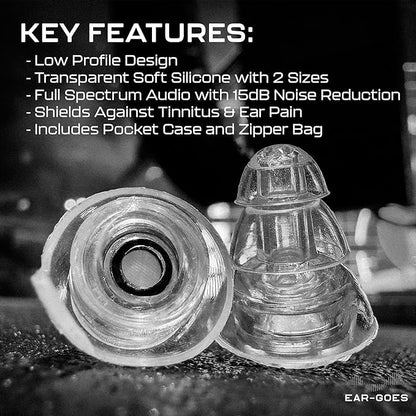 X15 High Fidelity Earplugs – Reusable Hearing Protection with Two Sizes – Concerts, Festivals, Musicians, Motorcycles, and Travel – 15 dB Noise Reduction – Clear & Comfortable