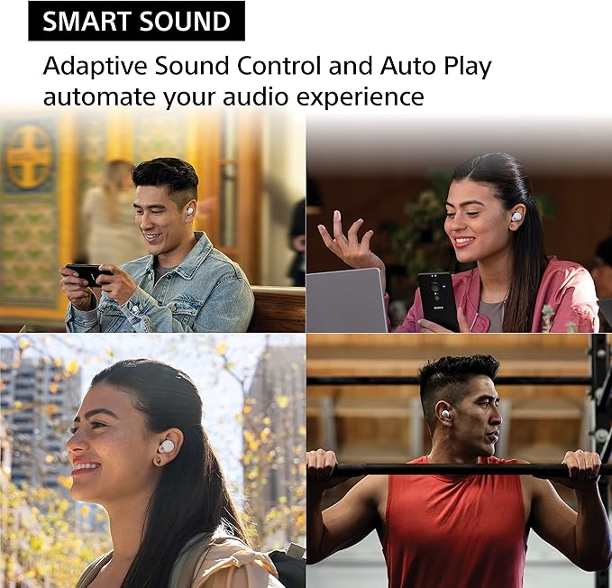 Sony LinkBuds S Truly Wireless Noise Canceling Earbud Headphones with Alexa Built-in, Bluetooth Ear Buds Compatible with iPhone and Android, White