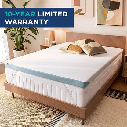 Tempur-Pedic TEMPUR-Adapt + Cooling 3-Inch Queen Mattress Topper Medium Luxury Premium Foam, Washable Cover, Medium Cooling Topper,White