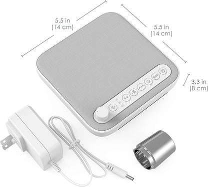 Pure Enrichment Wave Premium Sleep Sound Machine with USB Charger - Seamless Looping with 6 Soothing All-Natural Sounds, & Auto-Off Timer - Easily Portable for Travel (White) Patented Design