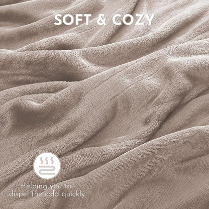 Electric Heated Blanket 72"x84" Full Size Flannel Heated Blanket, Cozy & Warm for All Night, 4 Heat Settings & 10 Hours Auto Off, Machine Washable, Linen