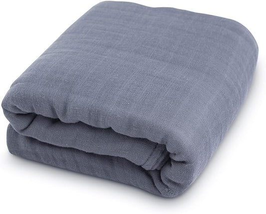 Natemia XL Muslin Baby Blanket - Ultra Soft, Breathable Baby Blankets for Girls, Boys, Parents - Newborn Essentials - Multi-Purpose Stroller Cover, Play Mat, Snuggly Throw Blanket - Cotton Rayon Blend