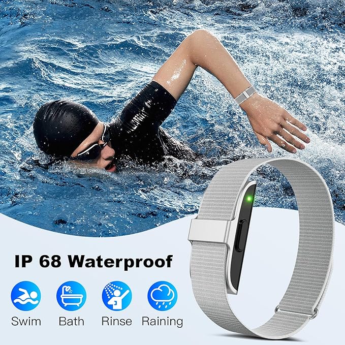 Fitness Tracker with Blood Pressure & Blood Oxygen Monitor, 24/7 Heart Rate Sleep Tracking, IP68 Waterproof Smart Watch, Step Calorie Counter, Activity Tracker for Men Women - No Subscription