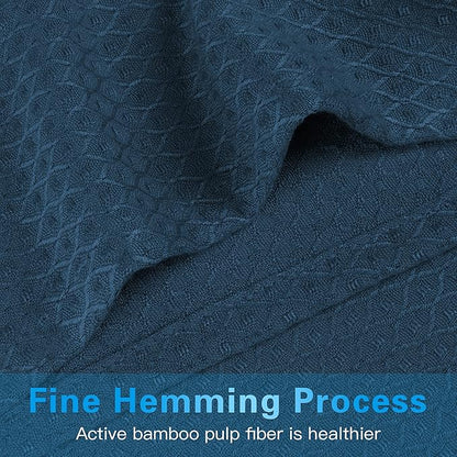 AmyHomie Cooling Blanket, 100% Rayon Derived from Bamboo, Cool Summer Blanket for Hot Sleepers, Soft Comfy Lightweight Blankets for All Seasons(Navy, 59×79in)