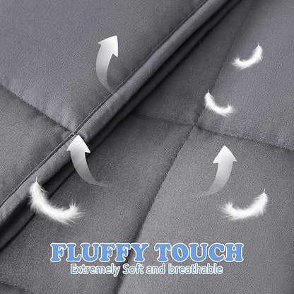 HOSUKKO Weighted Blanket - 10 lbs Grey Heavy Blanket - Breathable Blanket(41 * 60 inches, 10 lbs)