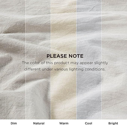 Bedsure 5 Pieces Cotton Comforter Set with Cotton Waffle Throw Blanket - Beige Queen Comforter, Pillow Shams, White Cooling Blanket of Rayon Derived from Bamboo for Hot Sleepers, Throw Pillow