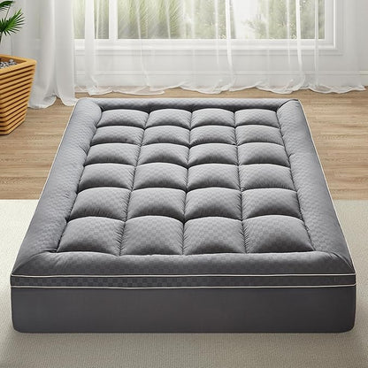 3 inch Memory Foam Mattress Topper Queen Size Pillow Top - Extra Thick Padded Mattress Pad & Protector, Breathable Fitted Deep Pocket 8-21, Ultra Soft & Supportive 1100GMS