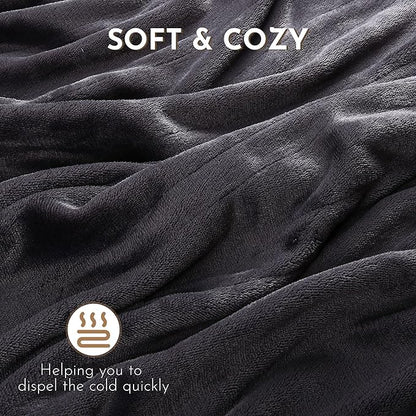 Electric Heated Blanket 72"x84" Full Size Flannel Heated Blanket, Cozy & Warm for All Night, 5 Heat Settings & 10 Hours Auto Off, Machine Washable, Iron Grey