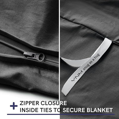YnM Exclusive Cotton Duvet Cover for Weighted Blankets (Dark Grey, 41"x60")