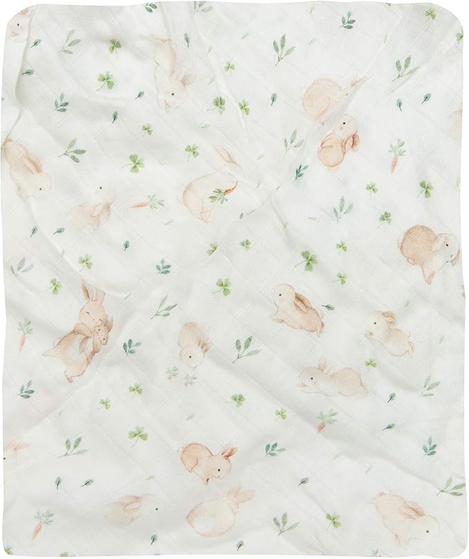 Loulou Lollipop Soft Baby Swaddle Blanket Muslin Wrap Receiving Blanket for Newborn to Toddler Girl and Boy, Large 47” by 47” - Bunny Meadow…