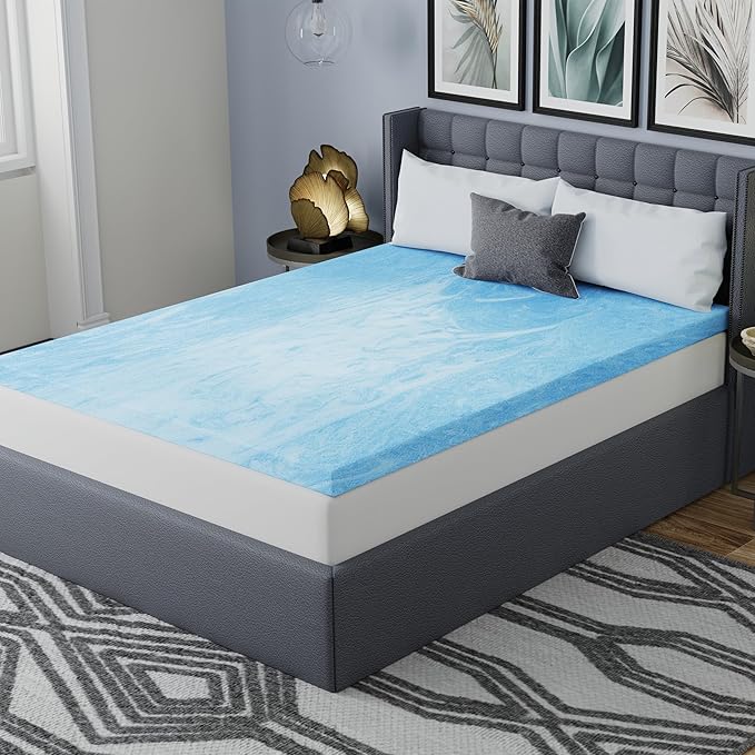 Vibe 3” Gel Swirl Memory Foam Mattress Topper, Twin XL