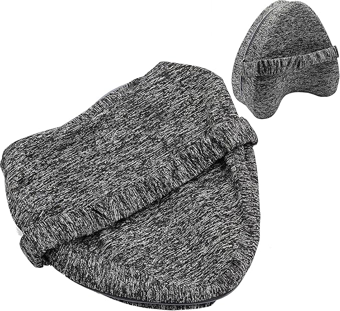 Replacement Pillowcase Pillow Cover with Elastic Strap for Contour Legacy Leg & Knee Foam Support Pillow-Cover ONLY (Gray)