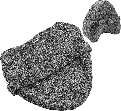 Replacement Pillowcase Pillow Cover with Elastic Strap for Contour Legacy Leg & Knee Foam Support Pillow-Cover ONLY (Gray)