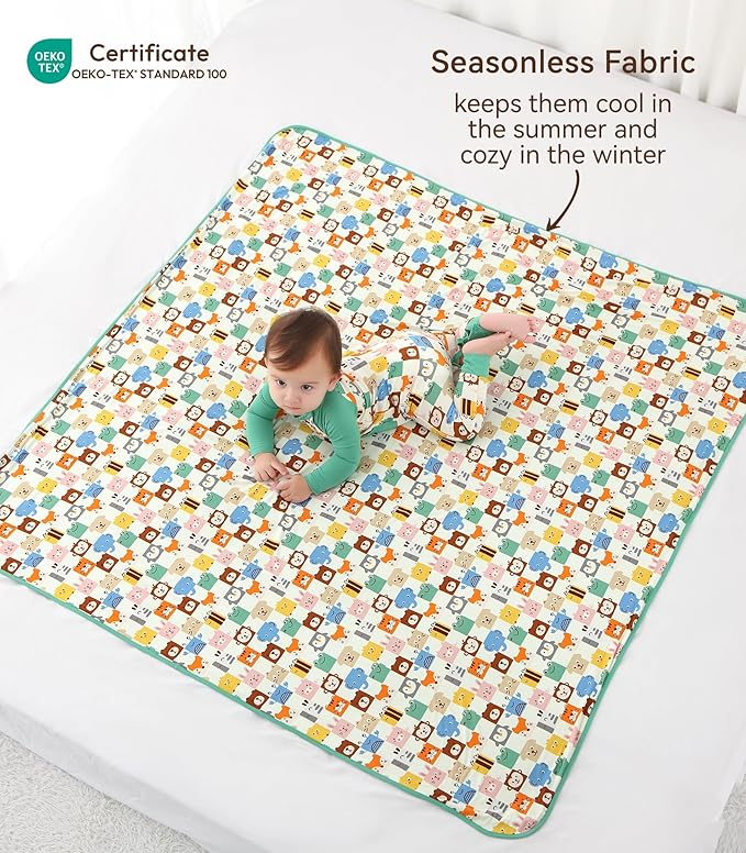 Premium Baby Blankets, Soft Viscose from Bamboo Blanket for Boys and Girls, Nursery Crib Bedding Quilt for Newborn and Toddler, Cooling for Hot Sleepers 50'' x 50'' Animal