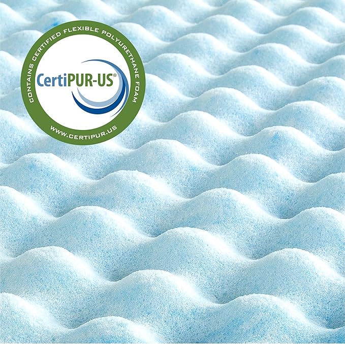 ZINUS 1.5 Inch Swirl Gel Cooling Memory Foam Mattress Topper, Cooling Airflow Design, CertiPUR-US Certified, Full