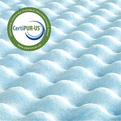 ZINUS 1.5 Inch Swirl Gel Cooling Memory Foam Mattress Topper, Cooling Airflow Design, CertiPUR-US Certified, Full