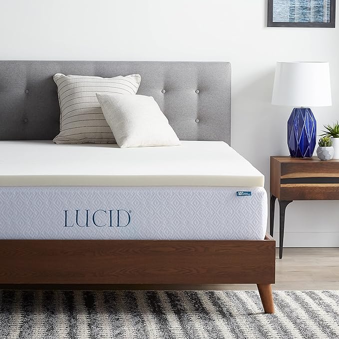 LUCID 2 Inch Traditional Foam Mattress Topper – Ventilated & Breathable – Conforming Support – Full size