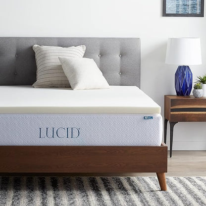 LUCID 2 Inch Traditional Foam Mattress Topper – Ventilated & Breathable – Conforming Support – Twin XL size