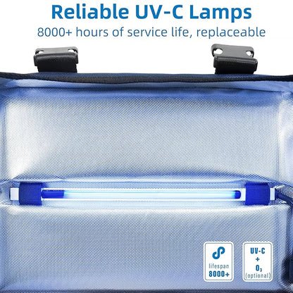 UV Sanitizer Box, 12L Ozone Portable Sanitizing and Cleaning Machine with 3-Level Timer, Foldable UV Cleaner Box for Toys, Mask, Towel, key Etc. Ozone UV Boxes