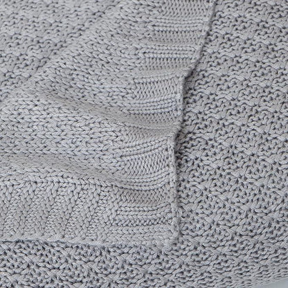 NTBAY Cable Knit Cooling Toddler Blanket, Soft and Breathable Baby Blanket 30x40 Inches Made from Rayon Derived from Bamboo for Crib, Stroller, Nursery, Sliver Grey