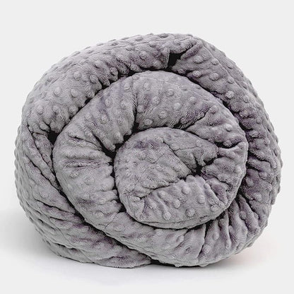Blue Ridge Home Fashions 15 lbs, 20 lbs, 25 lbs, Cooled Weighted Blanket for Adults Removable Duvet Cover, 60x80 Breatable Machine Washable Premium Cotton, 48x72''/15lb, Gray/Light Gray