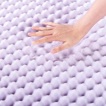 Best Price Mattress 1.5 Inch Egg Crate Memory Foam Mattress Topper with Soothing Lavender Infusion, CertiPUR-US Certified, Dorm Essentials, Full