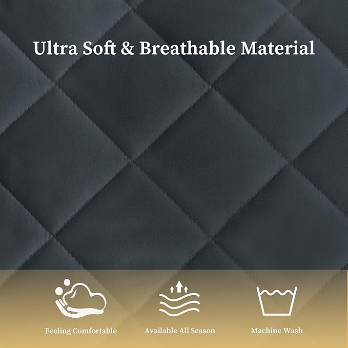 Quilted Fitted Twin Mattress Pad Cover, Waterproof Mattress Protector, Deep Pocket Elastic Fits Up to 18'', Breathable Soft Alternative Filling Mattress Pad (2 Pack)