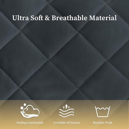 Quilted Fitted Twin Mattress Pad Cover, Waterproof Mattress Protector, Deep Pocket Elastic Fits Up to 18'', Breathable Soft Alternative Filling Mattress Pad (2 Pack)