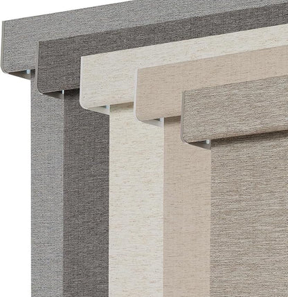 Persilux Blackout Roller Shades for Window Blinds,Cordless,Linen Fabric,Thermal Insulated Fabric UV Protection Shades for Home,Office,Bedroom,Door,Blackout-Light Brown,26" W X 72" H