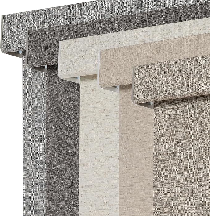 Persilux Blackout Roller Shades for Window Blinds,Cordless,Linen Fabric,Thermal Insulated Fabric UV Protection Shades for Home,Office,Bedroom,Door,Blackout-Light Brown,22 1/2" W X 72" H
