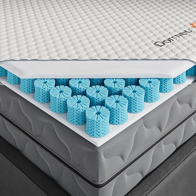 Dormeo RV Short Queen Cooling Mattress Topper, 3-Inch with Octaspring® Technology for Optimal Back Support, Medium Firmness